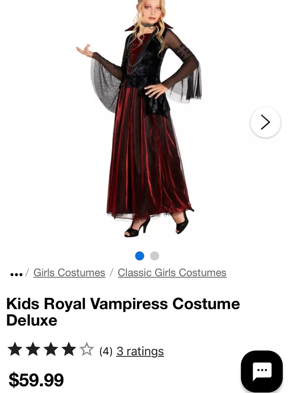 Girls Vampire Queen Costume Deluxe - m